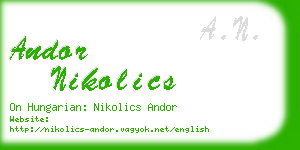 andor nikolics business card